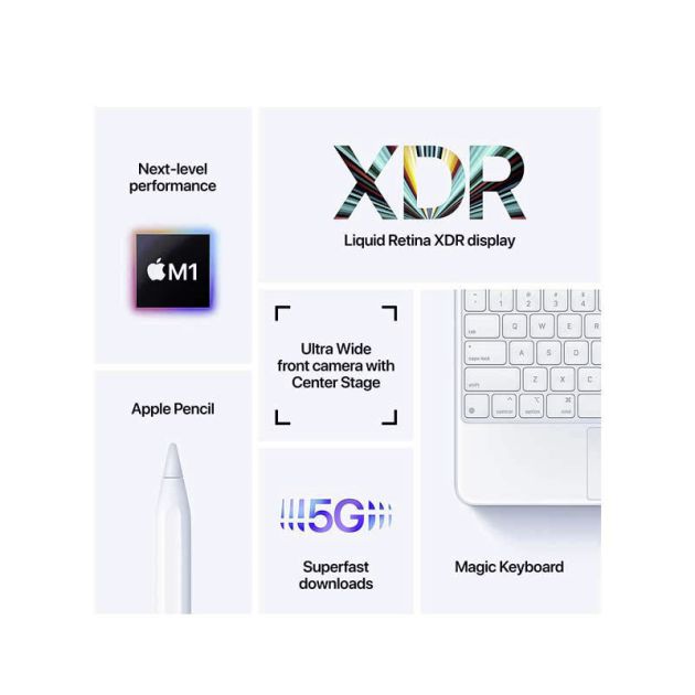 2021 Apple 11 pouces iPad Pro (Wi‑Fi + Cellular) - 128Go/8Go - iPadOS 14.5.1 -  Apple M1 - 1 Nano sim - 12MP/12MP - Garantie 12 mois