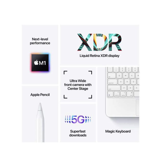 IPad Pro 2021 - 12.9" - 128Go/8Go RAM - Apple M1 - 12MP/12MP - 7600 mAh - iOS - 12 mois de garantie