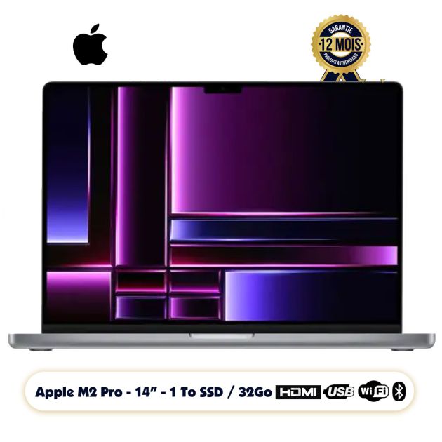 Apple MacBook Pro (2023) - 1 To SSD - 32 Go de RAM - écran Liquid Retina XDR 14 pouces - puce Apple M2 Max - CPU 12 cœurs - GPU 38 cœurs - Garantie 12 Mois ( Livré sous 2 semaines )