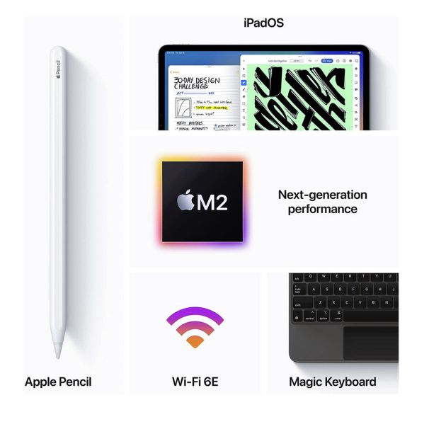 Apple ipad pro 2022 12.9'' wifi-cellular 6ieme génération - Nano Sim - 256Go/8Go - 12MP+10MP 4K/12MP - 10758mAh -Garantie : 12 mois