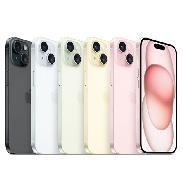 iPhone 15 - 256 Go/6Go RAM - 6,1" - Apple A16 Bionic  - Nano SIM physique et e-sim - 48 MP+12MP/12MP - 3349mAh - Garantie 12 mois