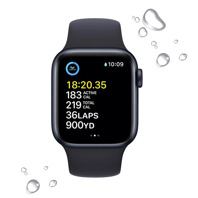 Apple Watch SE (2e génération) [GPS 40 mm] Montre intelligente avec boîtier en aluminium et bracelet sport Starlight - S/M.