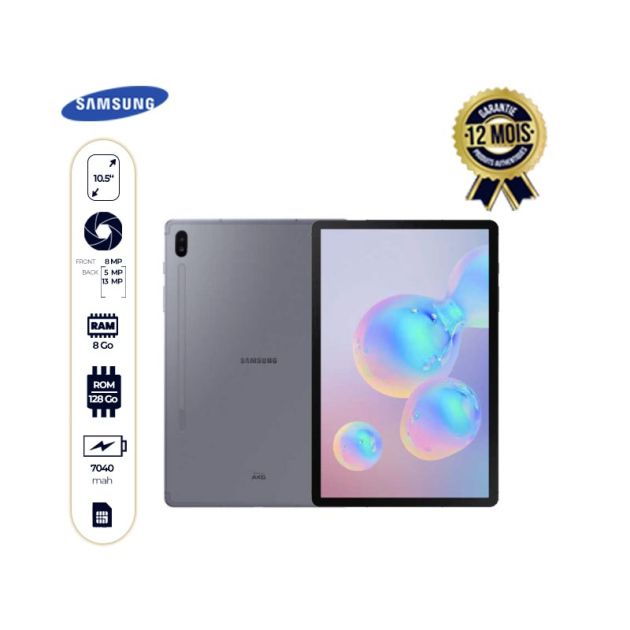 Tablette Samsung Galaxy Tab S6 - 10.5" - 128Go - 8Go RAM -7040Mah - (13MP&5MP)/8MP - WIFI Uniquement