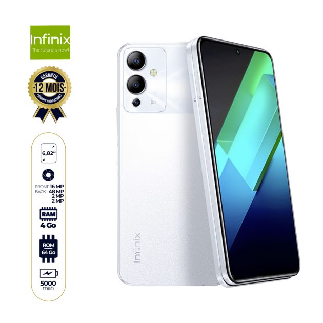 Infinix Note 12i - 128 Go/4Go RAM - 6,82" - 2 Nano SIM - 48MP+2MP+2MP/16MP - 5000mAh - 12 mois de garantie