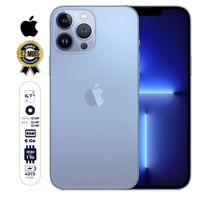 Iphone 13 pro Max 1To/6Go occasion - Apple - 12MP+12MP+12MP - Garantie 03 mois