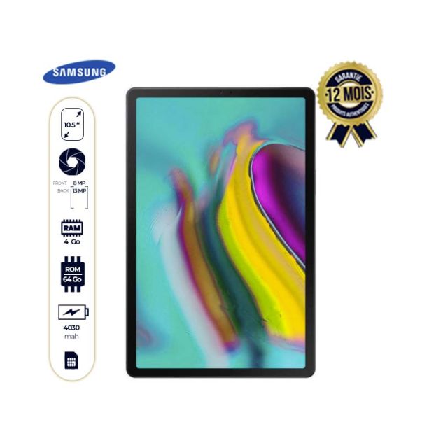 SAMSUNG GALAXY TAB S5e - 64 Go/4 Go RAM - 7040 mAh - OR - Garantie 12 mois