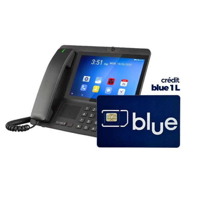 Téléphone Fixe GSM SQ Mobile LS-200 - 4G LTE + Crédit Camtel - blue 1 L