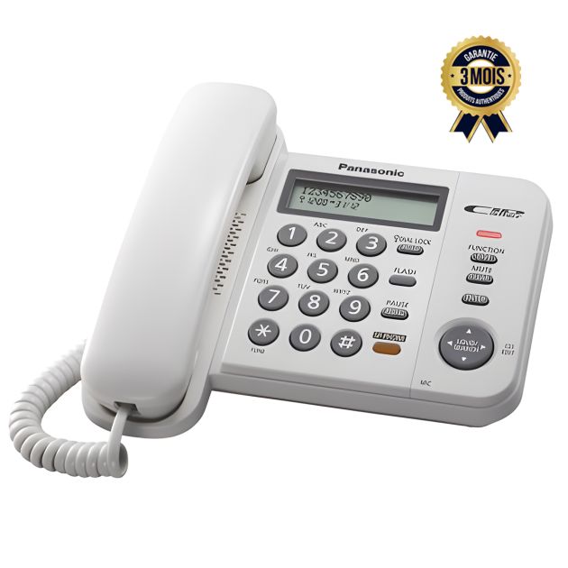 Téléphone fixe filaire - Panasonic KX-TS580MX - Avec écran d'affichage - 3 Mois