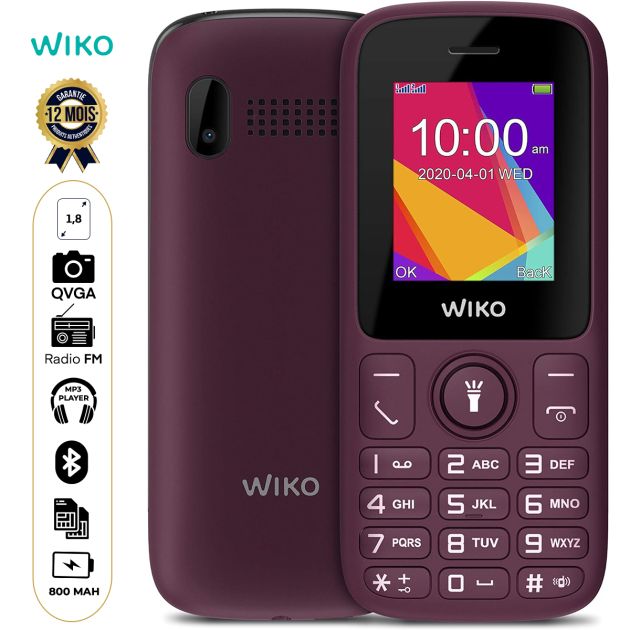 Téléphone Wiko F100 - 800 mAh - 1.8'' - 2 SIM - Radio et lecteur MP3 - Lampe torche pratique - Garantie 12 Mois