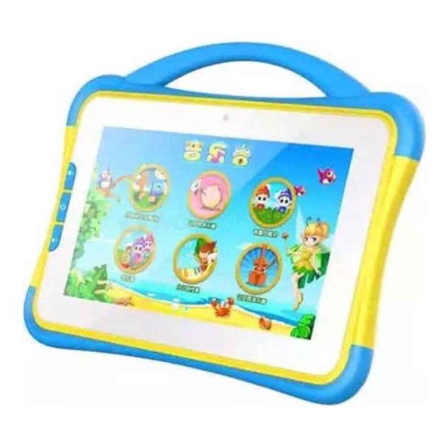 TABLETTE POUR ENFANTS - BEBE TAB B66 - 16Go/1Go RAM – 2MP - 3000mAh - 7" - prend la Sim - Jaune Bleu