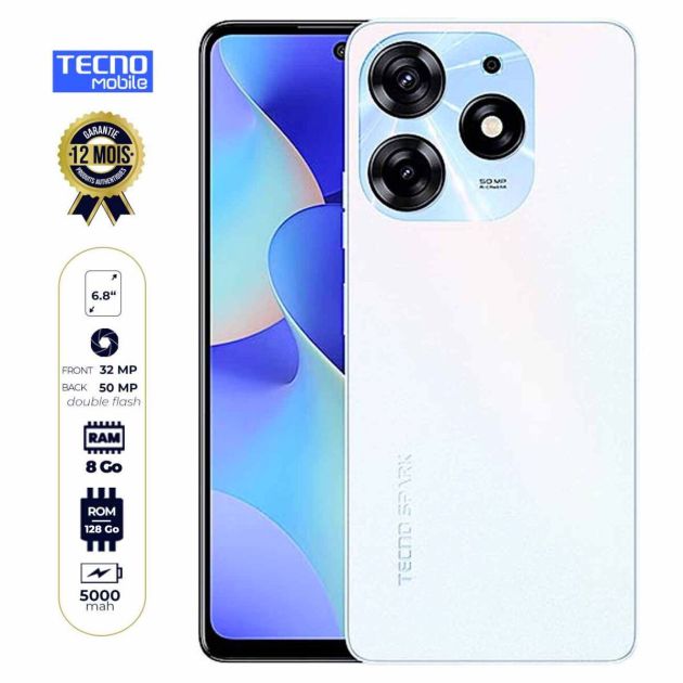 Tecno Spark 10 Pro - 128Go ROM + 8Go RAM - 6.8" - 50MP/ 32MP - Dual Nano Sim - 5000mAh - Garantie 12 Mois
